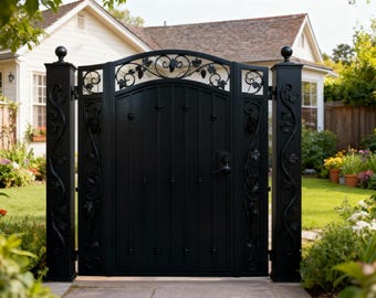 Vinecrest Passage – Iron Man Door With Grapevine Scrollwork and