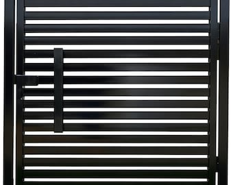 Solid Metal Horizontal Line Design Pedestrian Gate | Custom Fabrication | Made in Canada – Model # 316E