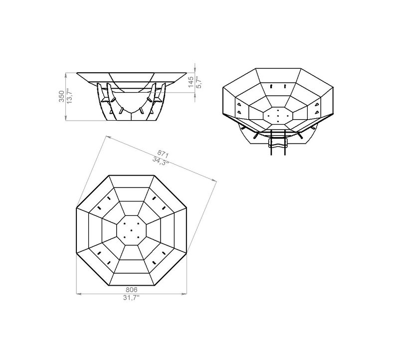 Fire Pit Octagon Shape Fire Pit Wood Burning Outdoor Etsy