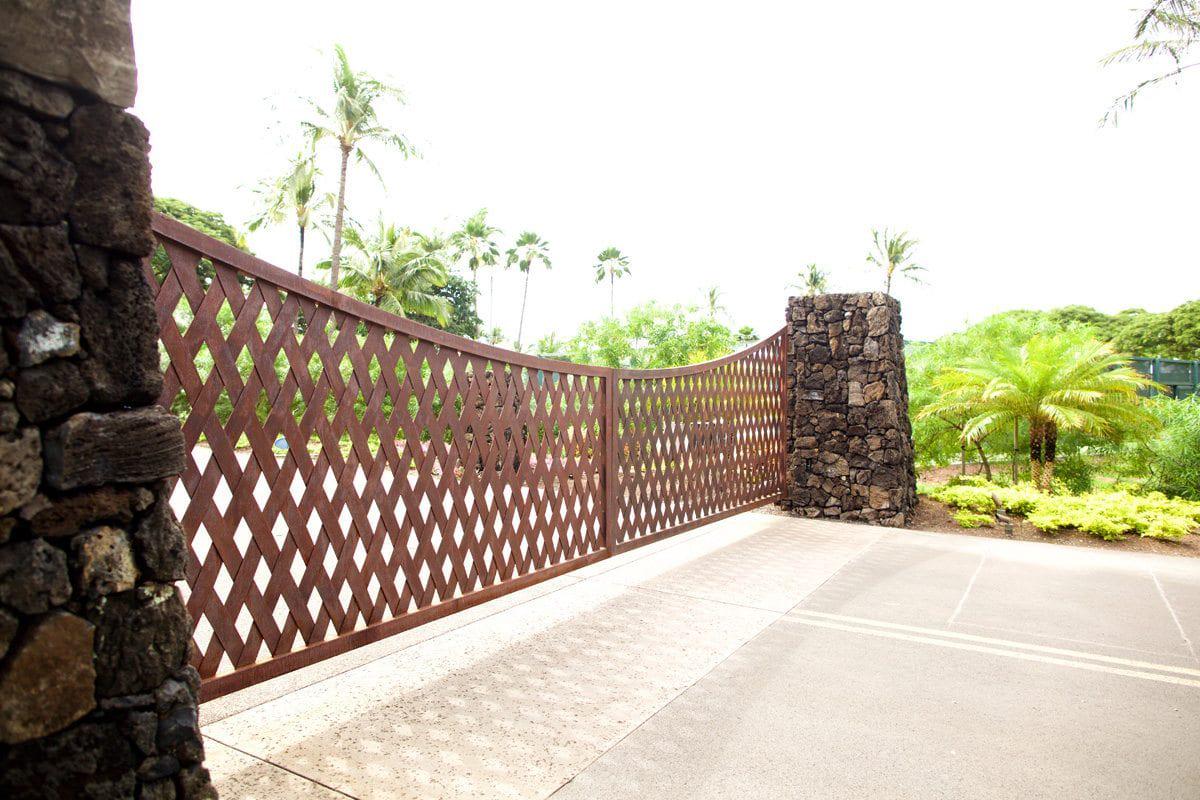 Diamond Fall Entry – Wrought Iron Gate With Lattice Panels Model # 167E ...