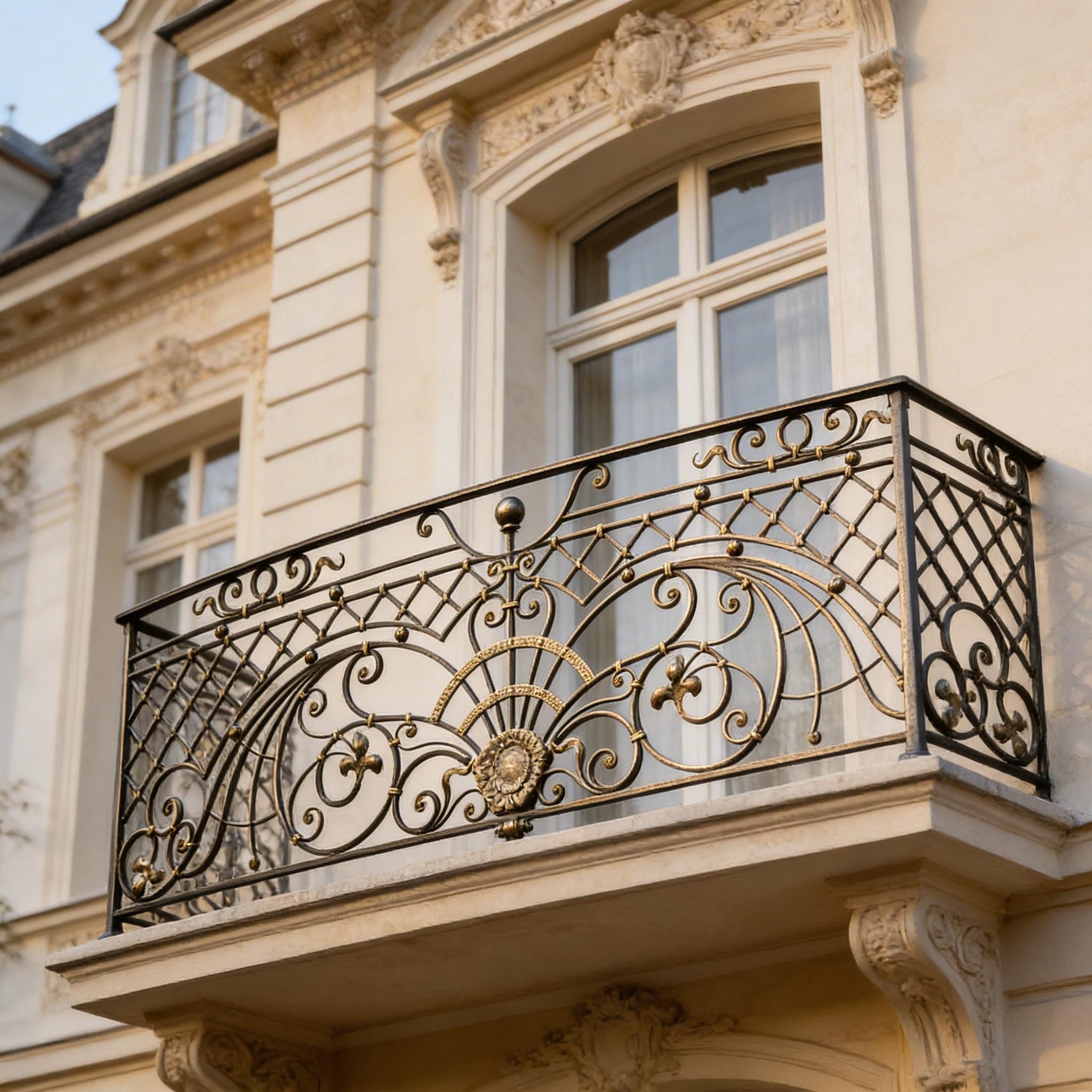 Franch Railing French Wrought Iron Balcony Railing Design - Railing Balcony Panels ...