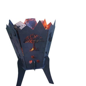 Pozo de fuego portátil al aire libre con diseño de corte láser / Fogón de leña fabricado a medida / Hecho en Canadá - # WBFP853E
