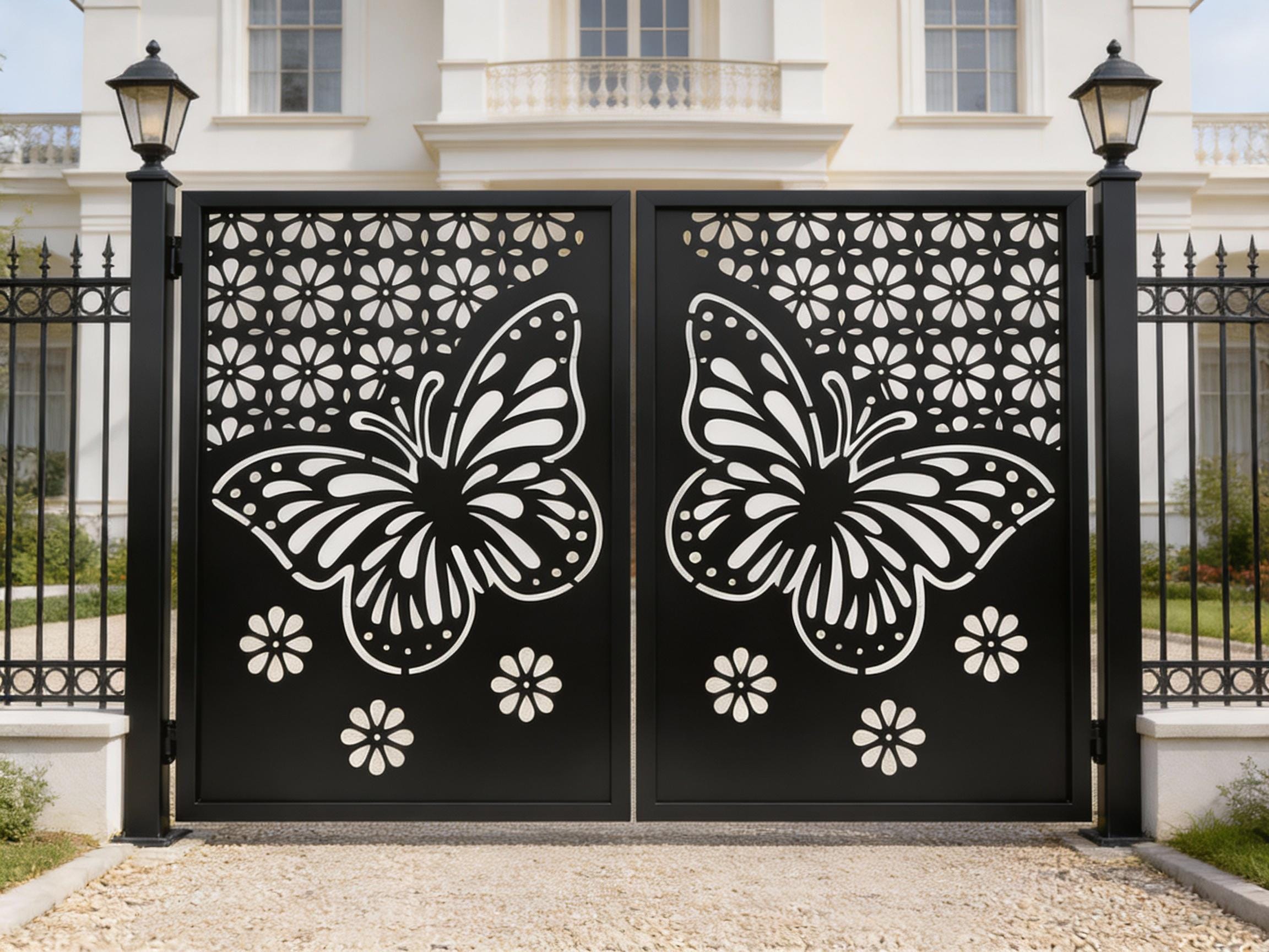 Papillonbloom Passage – Ornamental Metal Man Door With Butterfly