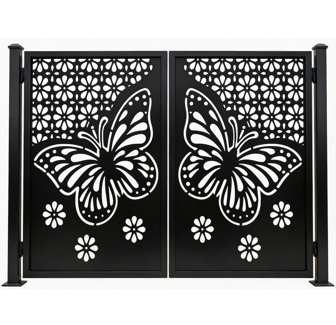 Papillonbloom Passage – Ornamental Metal Man Door With Butterfly