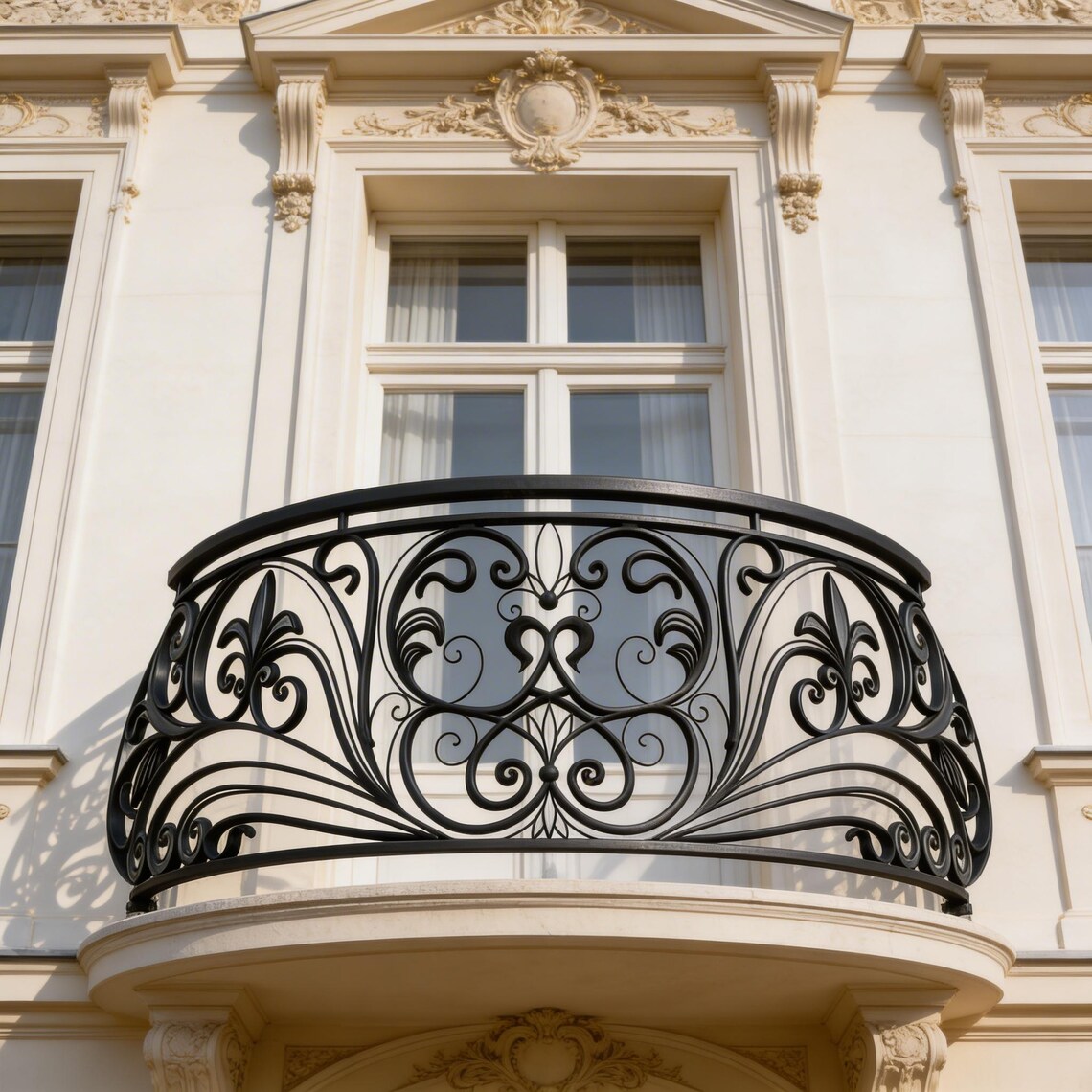 Canadian Terrace Railing Oval Wrought Iron Balcony Railing Design - Railing Balcony Panels ...