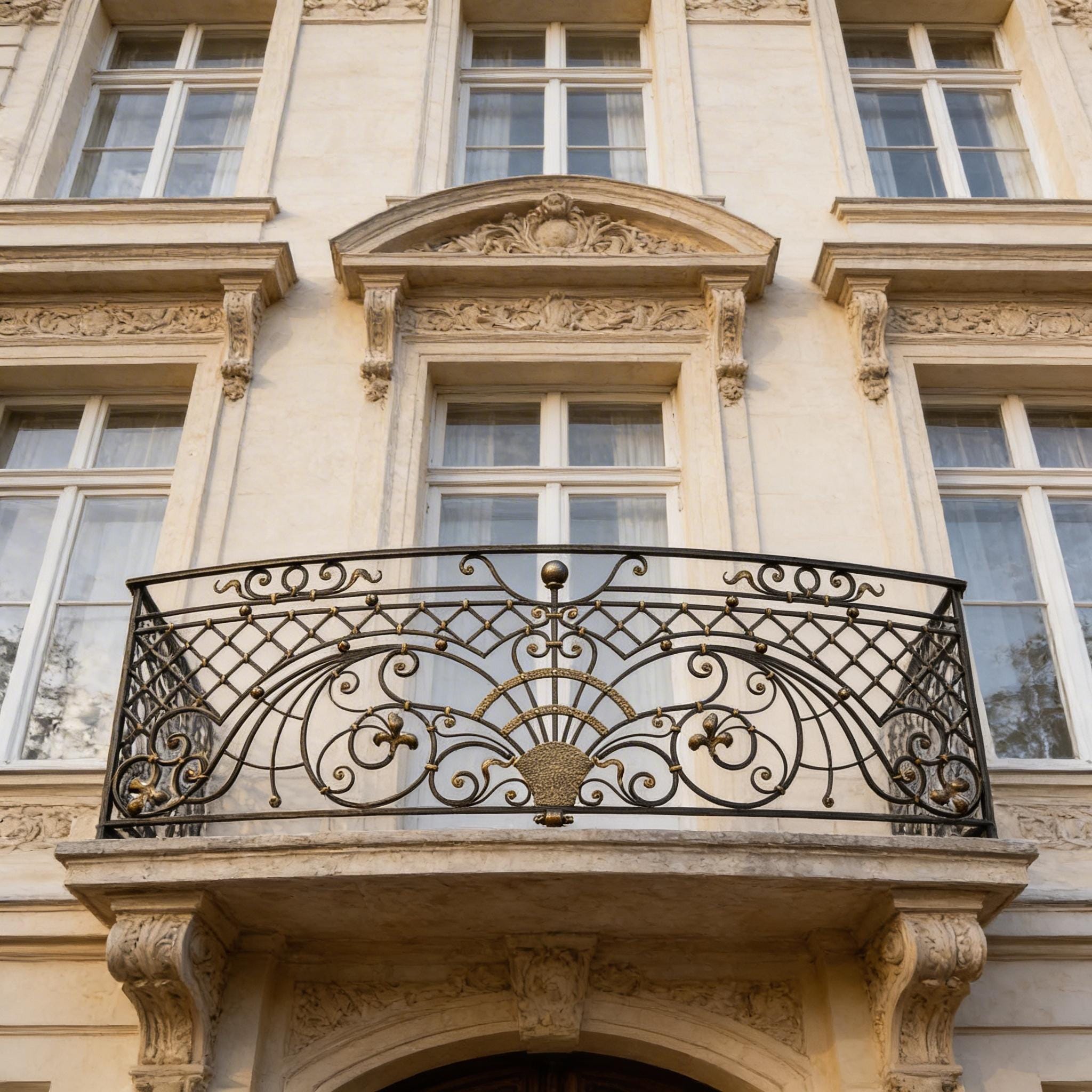 French Wrought Iron Balcony Railing Design - Railing Balcony Panels ...
