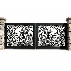 Twilight Whispers – Plasma-Cut Steel Driveway Gate Model # 199E