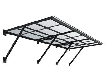 Modern Steel & Polycarbonate Outdoor Awning – Heavy‑Duty Wall‑Mounted Door and Window Canopy – HFL - Model # WA889E