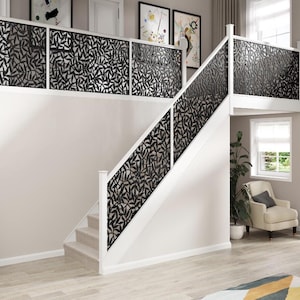 Plasma Cut Metal Stair Railing Panel | Hand Railing | Decorative Modern Railing | Made In Canada | Model # SRP1101E