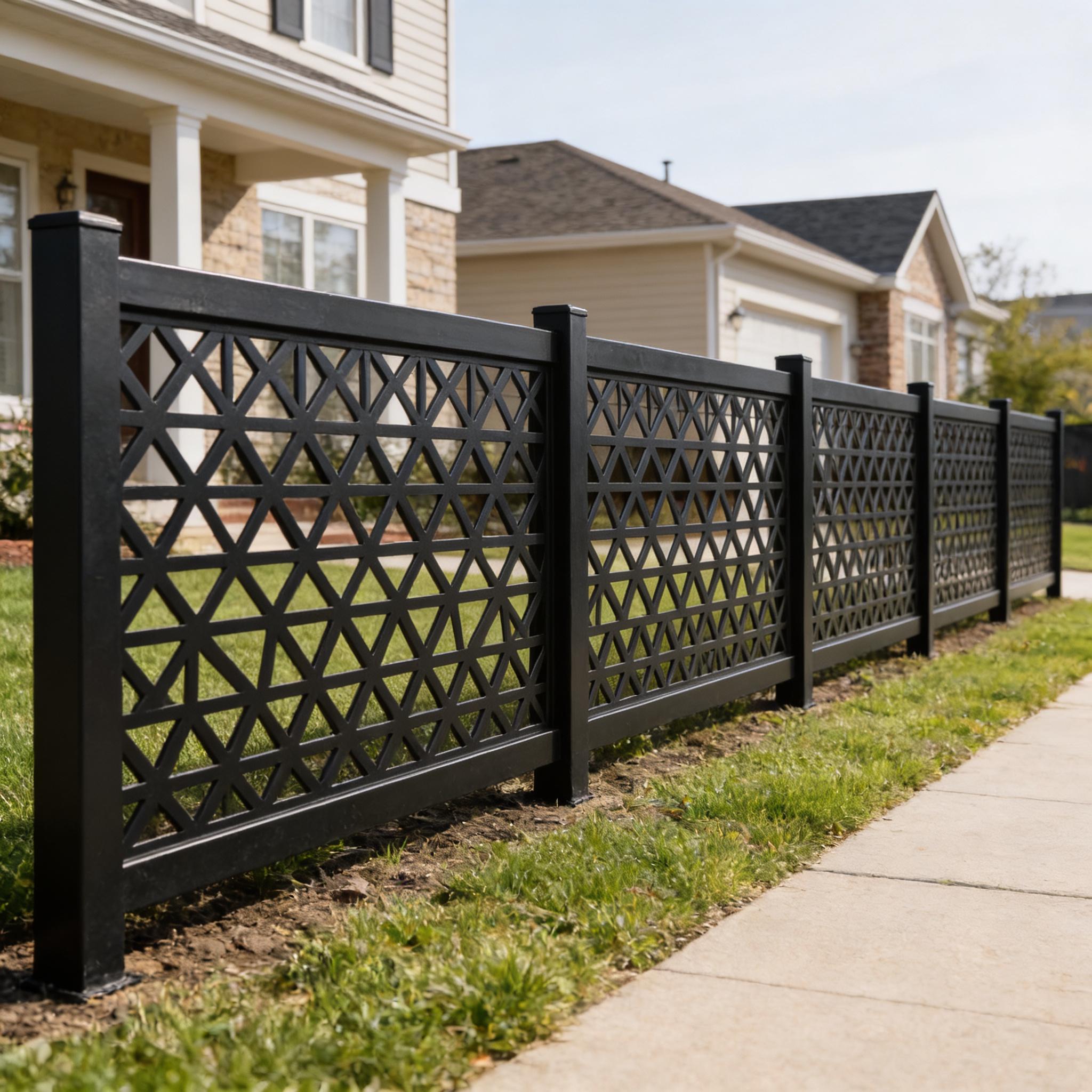Geometric Pinwheel Triangle Plasma‑cut Steel Fence Panel | Modern ...