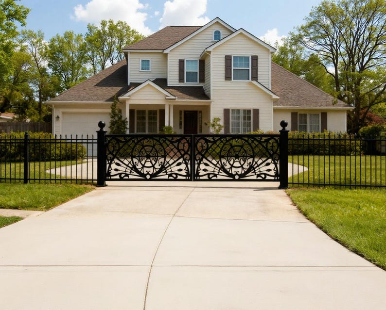 Gate Crossroads Unique Crisscross Border Design Metal Entry Gate | Custom Solid Metal ...