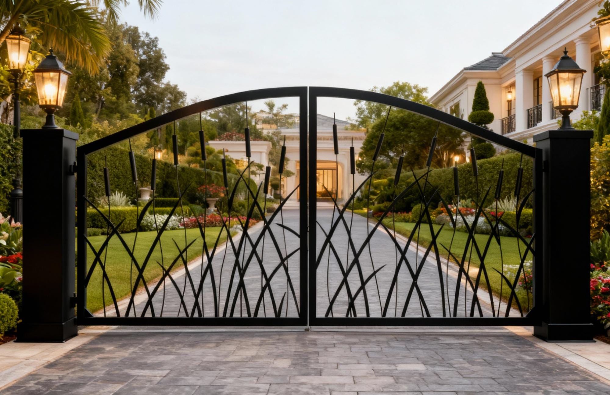 Wrought Iron Reed Panel Reed Cattail Elegy – Wrought Iron Gate With Cattail Motif Model # 132E ...