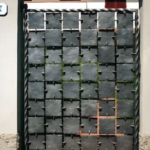 Modern Simplistic Square Pattern Design Metal Garden Gate | Unique Fabrication Wrought Iron Pool Gate | Made in Canada – Model # 249E