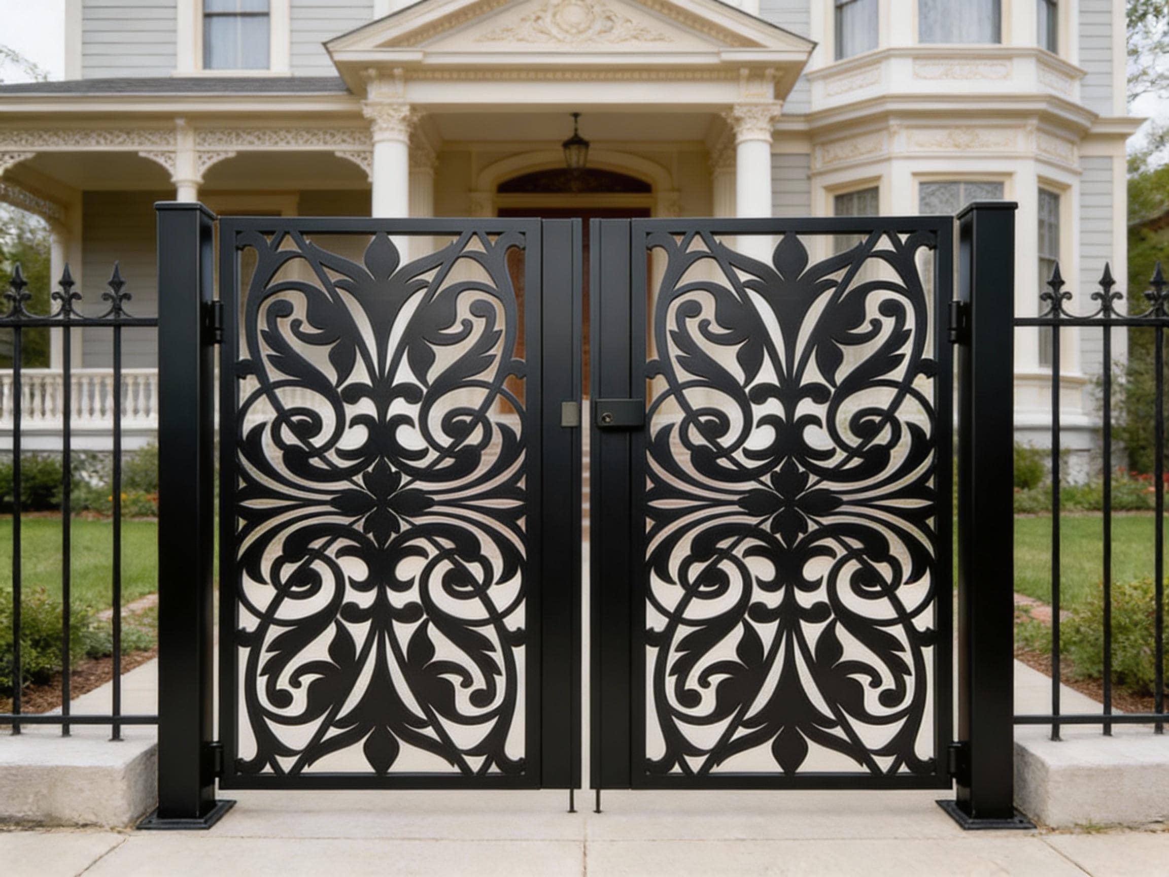 Buy Modern Laser Cut Artistic Floral Design Metal Yard Gate| Custom  Fabrication Metal Back Yard Gate | Made in Canada – Model # 768E Online in  India - Etsy, image size:2304x1728