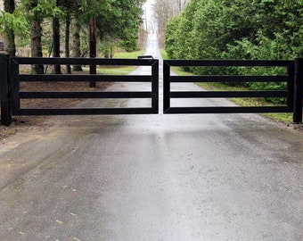 Gorgeous & Simple Metal Driveway Gate | Heavy Duty Entrance Gate| Made in Canada– Model # 857E.