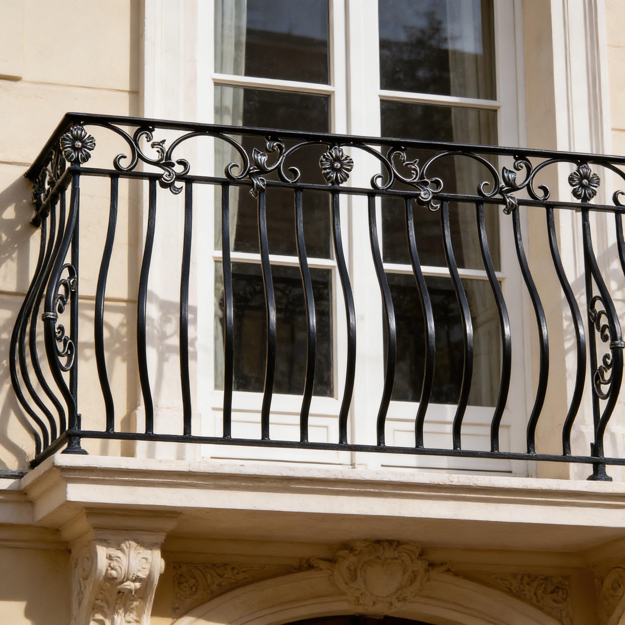 Canadian Terrace Railing Oval Wrought Iron Balcony Railing Design - Railing Balcony Panels ...