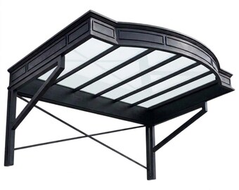 Modern Steel & Polycarbonate Outdoor Awning – Decorative Wall‑Mounted Door and Window Canopy Made in Canada - Model # WA897E