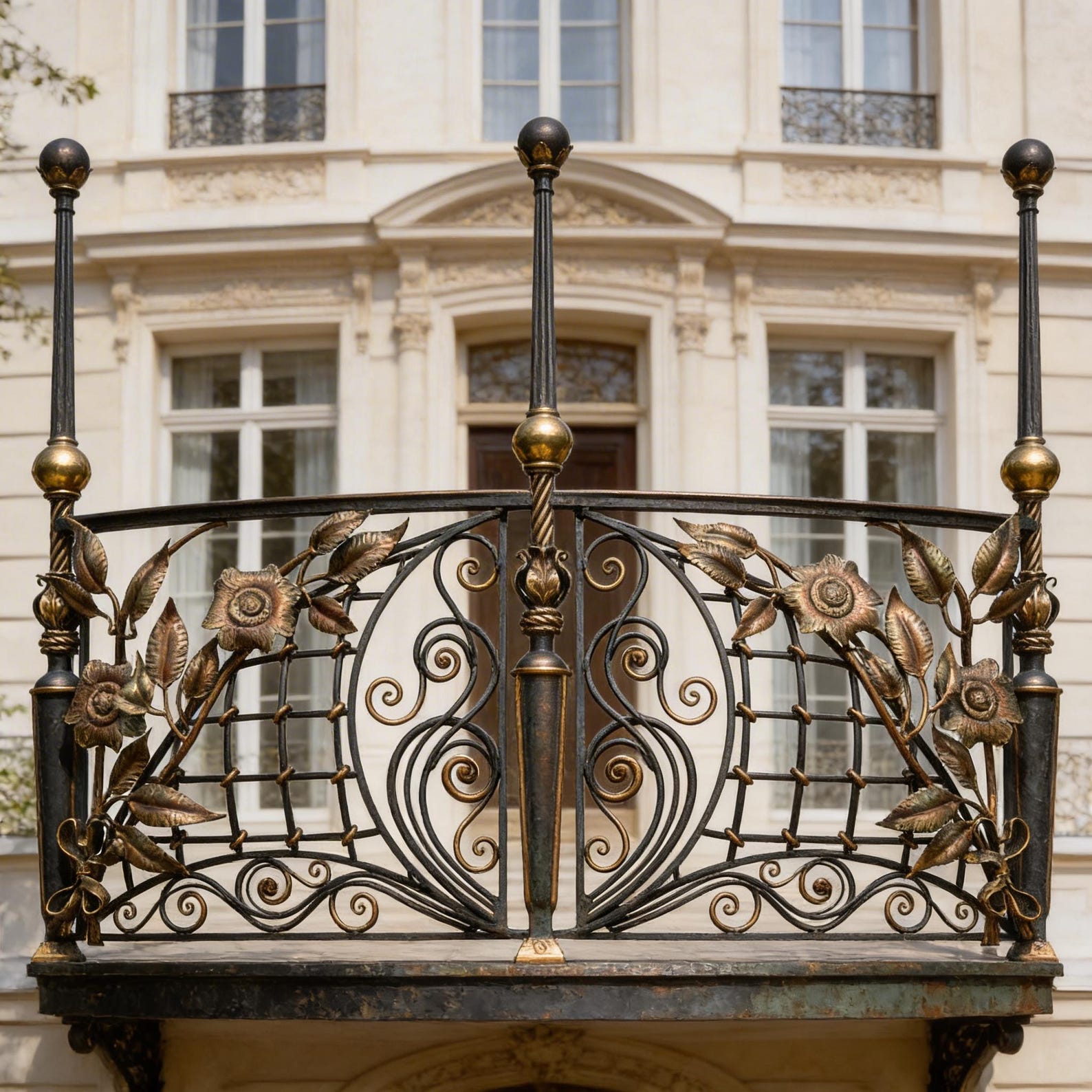 Franch Railing French Wrought Iron Balcony Railing Design - Railing Balcony Panels ...