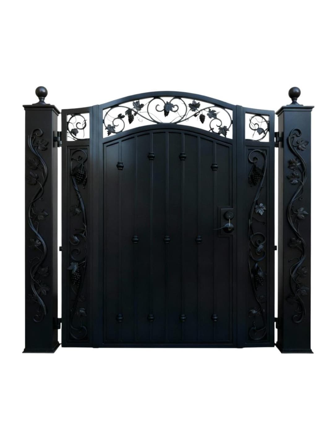 Vinecrest Passage – Iron Man Door With Grapevine Scrollwork and
