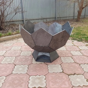 Half Sphere Fire Pit | Wood Burning Outdoor Firepit | Custom Morden Design | Model # WBFP643E