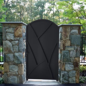 Simple Solid Metal Design Backyard Gate |Modern Fabrication Wrought Iron Garden Gate | Made in Canada – Model # 334E