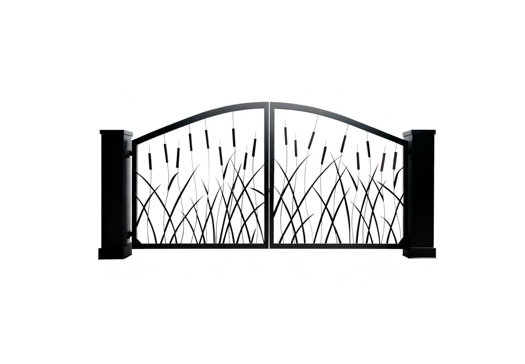 Wrought Iron Reed Panel Reed Cattail Elegy – Wrought Iron Gate With Cattail Motif Model # 132E ...