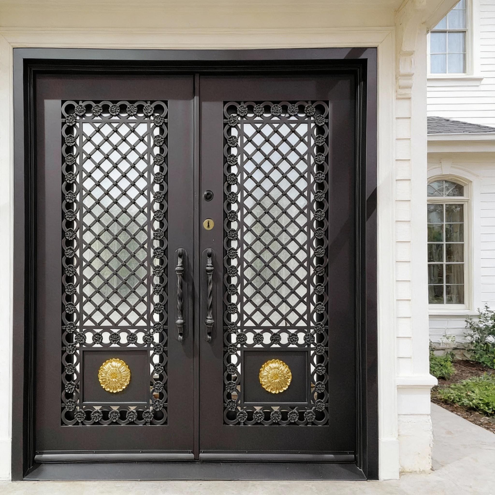 Wrought Iron Door | Square Top Design With Kickplate | Model