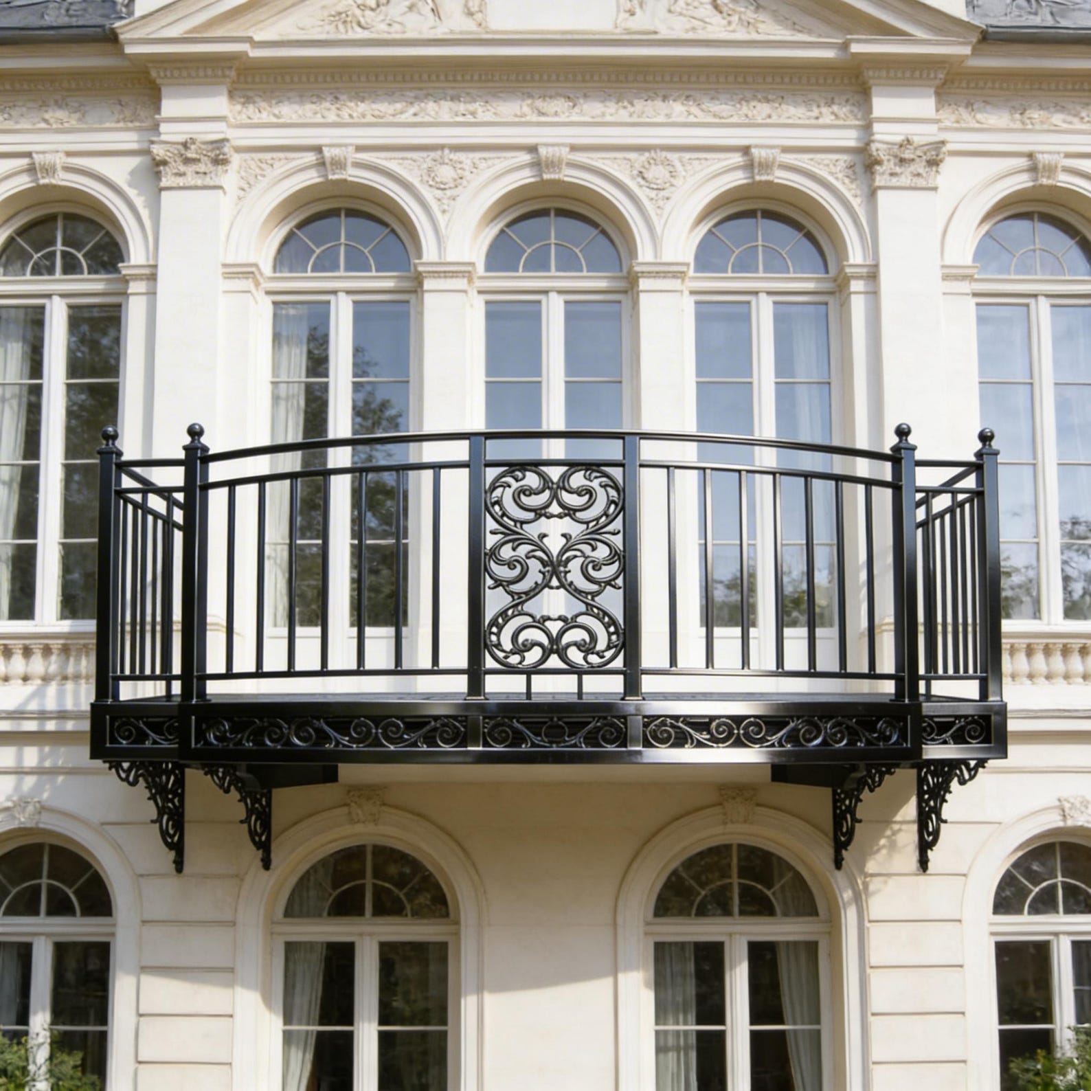 Canadian Terrace Railing Ross Wrought Iron Balcony Railing Design - Railing Balcony Panels ...