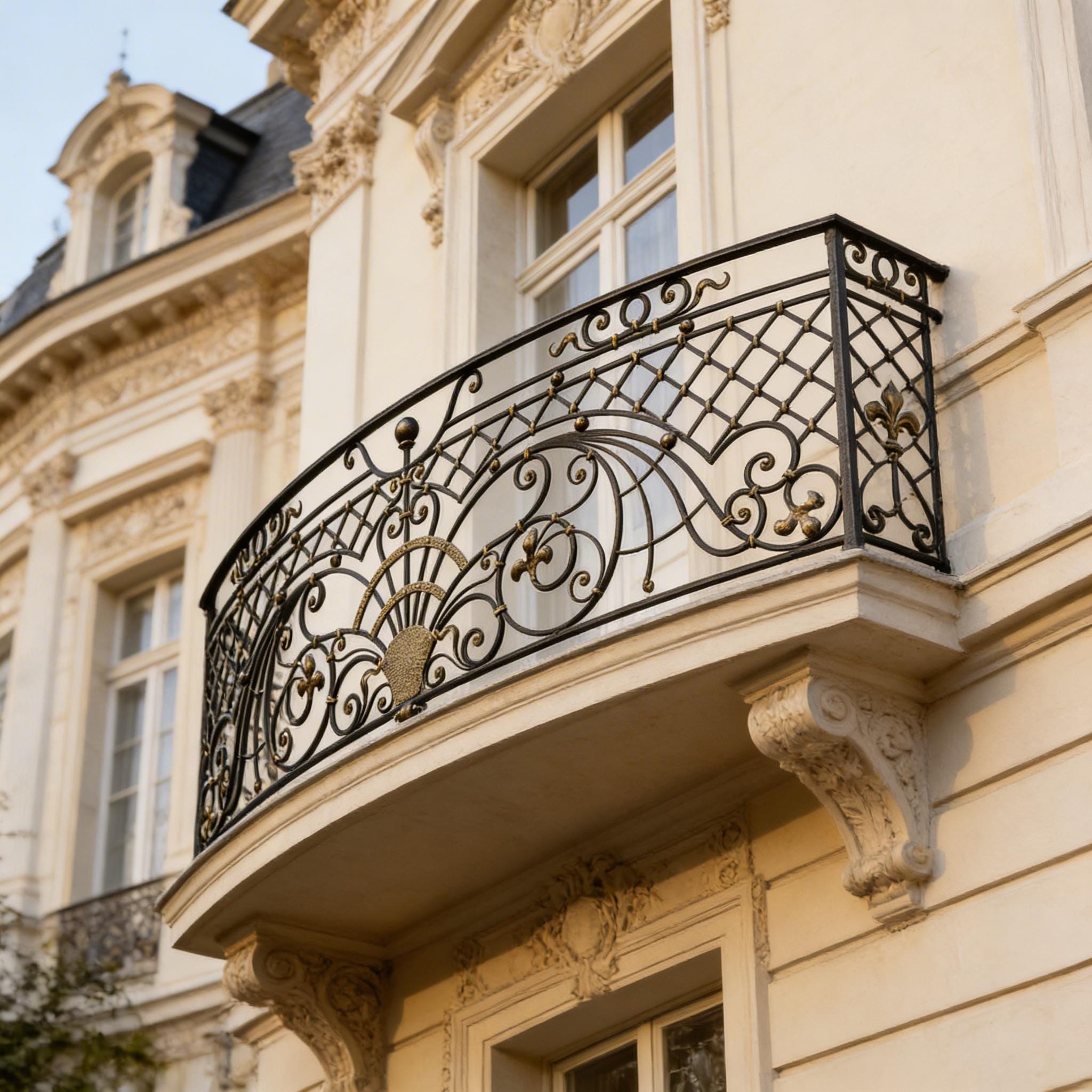 French Wrought Iron Balcony Railing Design - Railing Balcony Panels ...
