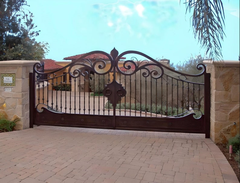 Wrought Iron Driveway Gate Custom Fabrication Heavy Duty Entrance Gate