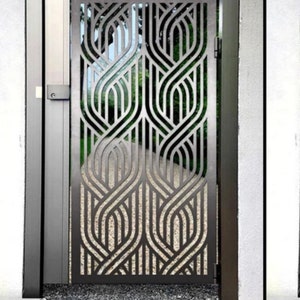 Laser Cut Artistic Braid Design Metal Garden Gate| Modern Fabrication Metal Back Yard Gate | Made in Canada – Model # 724E