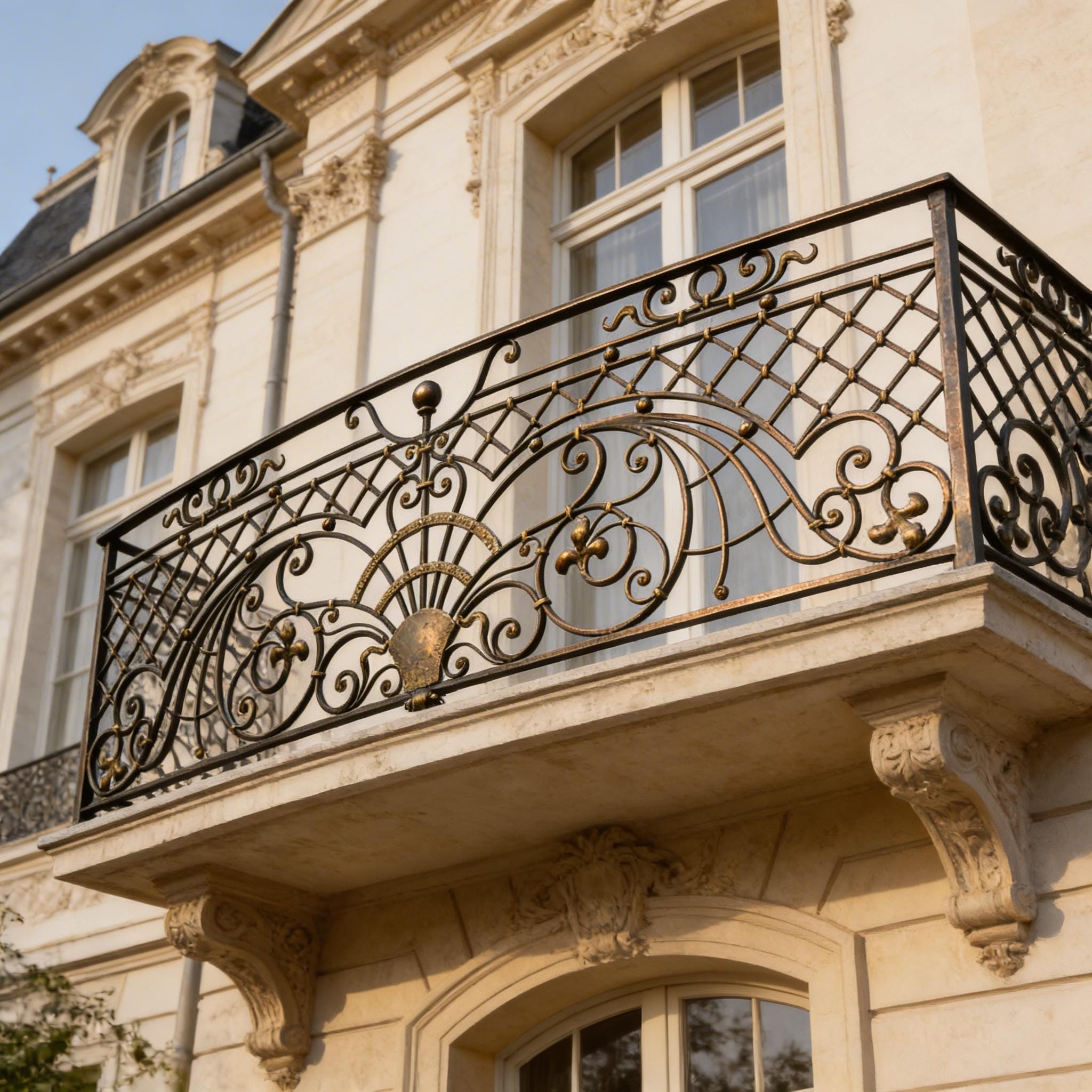 French Wrought Iron Balcony Railing Design - Railing Balcony Panels ...