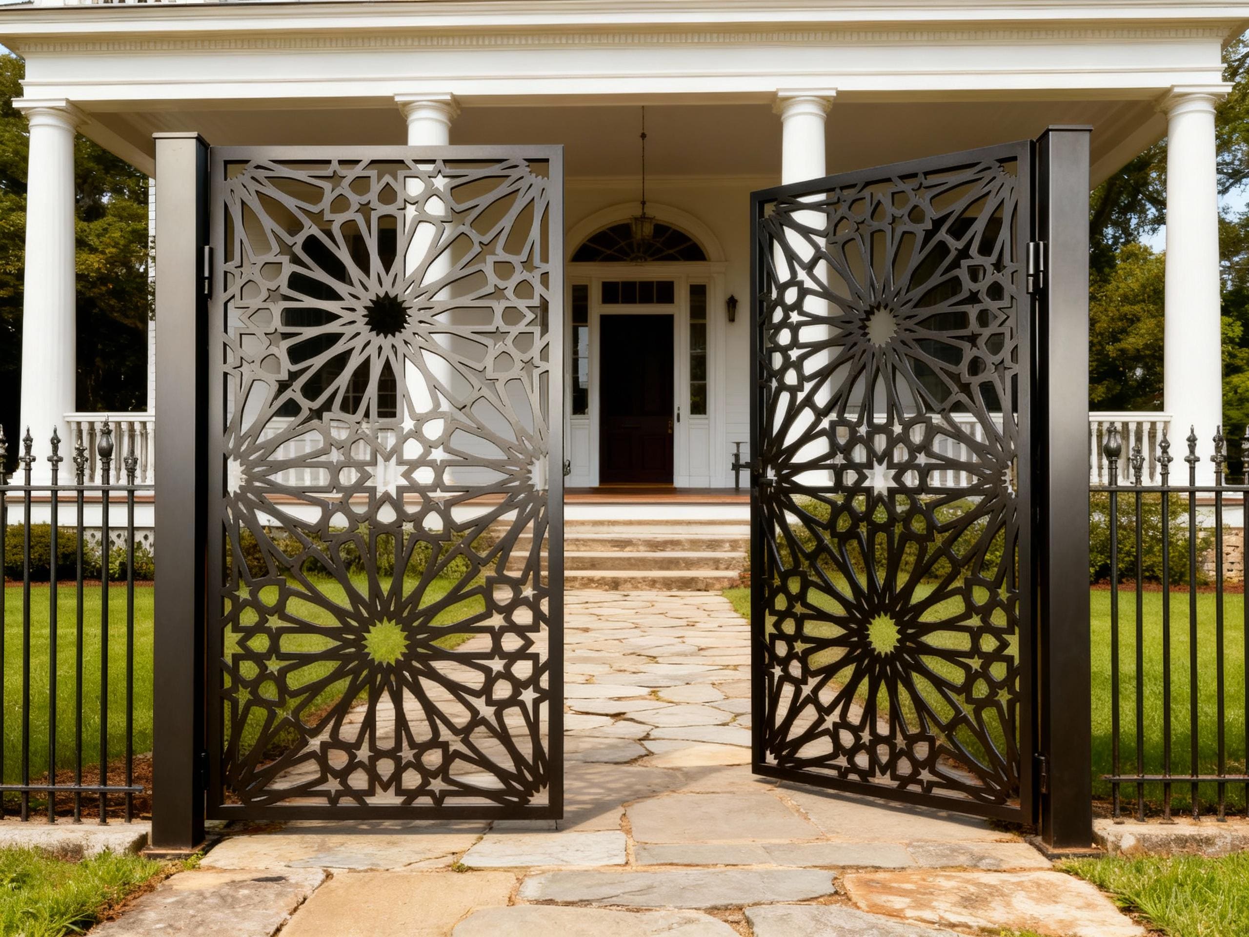 Starcrest Passage – Double-panel Metal Man Door With Islamic