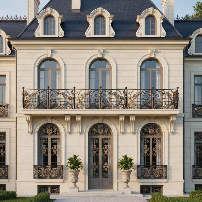 French Wrought Iron Balcony Railing Design - Railing Balcony Panels ...