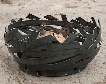 Gorgeous Laser Cut Nest Design Outdoor Fire Pit | Custom Fabricated Wood Burning Fire Pit | Made in Canada – Model # WBFP863E