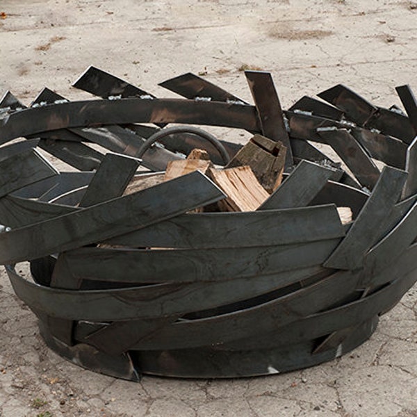 Gorgeous Laser Cut Nest Design Outdoor Fire Pit | Custom Fabricated Wood Burning Fire Pit | Made in Canada – Model # WBFP863E