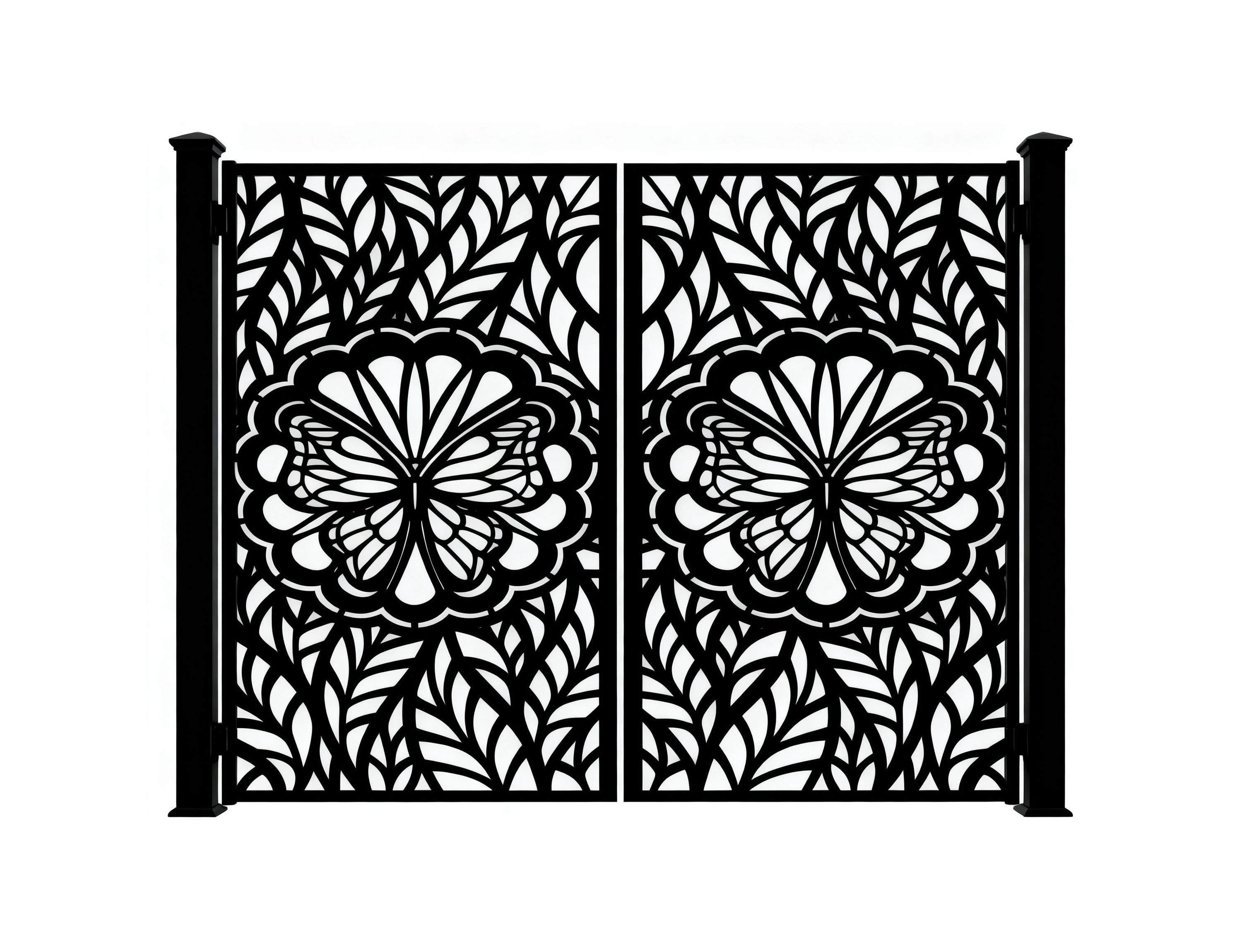 Floraflight Passage – Decorative Double-panel Metal Man Door With