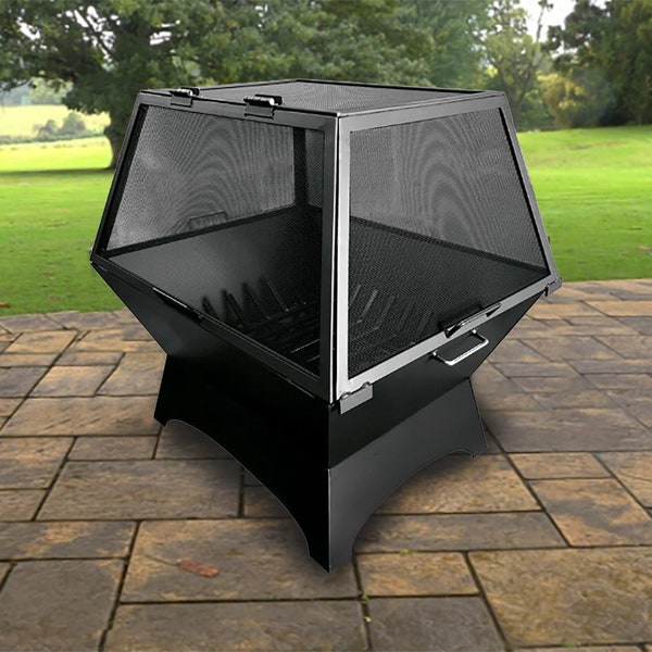 Trapezoid Shape Fire Pit with wood grate | Wood Burning Outdoor Firepit | Custom Morden Design | Model # WBFP659E