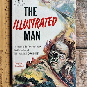 Collector's grade copy! Vintage science fiction Bantam #991 (1952) "The Illustrated Man" by Ray Bradbury; 18 short stories, his 2nd novel