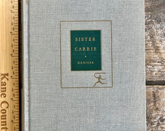 Sehr schöner Jahrgang (1948) „Sister Carrie“ von Theodore Dreiser; Die „Modern Library“-Reihe Nr. 8: Junge Frau zieht in die Großstadt; Amerikanischer Traum