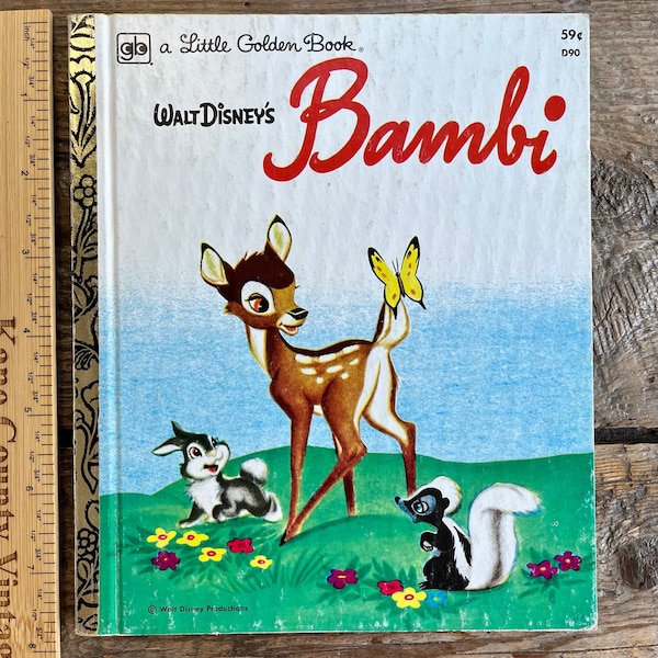 Bellissima stampa vintage (1978) di "Walt Disney's Bambi", copia pulita e conveniente, senza iscrizioni; Tippete, Fiore; illustrazioni a colori