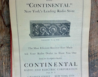 Oproep aan alle radiofanaten! Een zeldzame druk uit 1921 van "Prepared Radio Measurements" van pionier Ralph Batcher; een van de vroegste gedrukte advertenties voor draadloze communicatie!