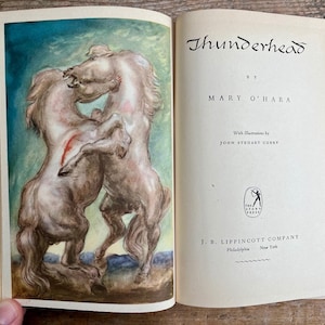 Good and affordable vintage (1943) copy of &quot;Thunderhead&quot; by Mary O&#39;Hara; sequel to &#39;My Friend Flicka&#39; horse farm in Rocky Mountains; horses