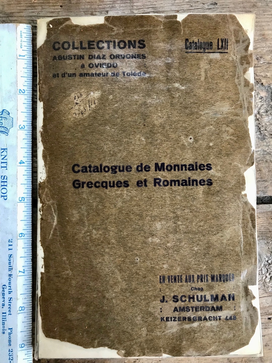 Very Rare Antique Schulman Coin Catalog (1915) "catalogue De Monnaies