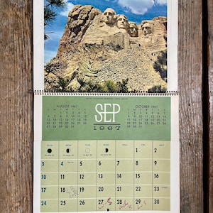 Vintage 1967 Paper Wall Calendar - Etsy