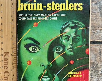 Vintage Ace Double (1954) paperback "The Brain-Stealers" and "Atta" by Murray Leinster, Francis R. Bellamy; science fiction! D-79 in series