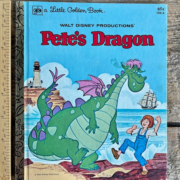 Bellissima prima edizione vintage (1980) terza ristampa di "Pete's Dragon di Walt Disney Productions", copia pulita e conveniente, senza iscrizioni!