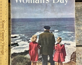 Guter Jahrgang (Mai 1950) Ausgabe der Zeitschrift ""Woman's Day""; Großvater mit Enkelinnen auf Cover; tolle Werbung, Rezepte, Fiber Arts, Mode