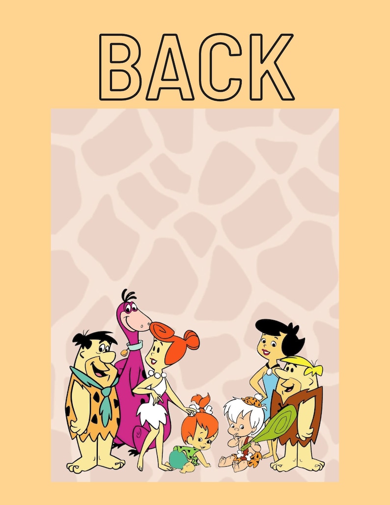 Pebbles Yabba Dabba Doo, Birthday Invitation, Flintstone Themed 2nd