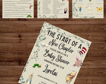 Storybook, Baby Shower Invitation, Printable Baby Shower Invite, Story Baby Shower Invite, Editable Template, INSTANT DOWNLOAD, Boy or Girl